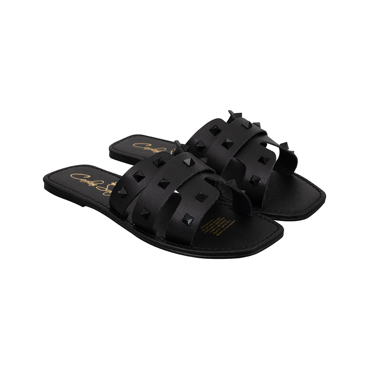 Sandalias planas negras Caro Soto