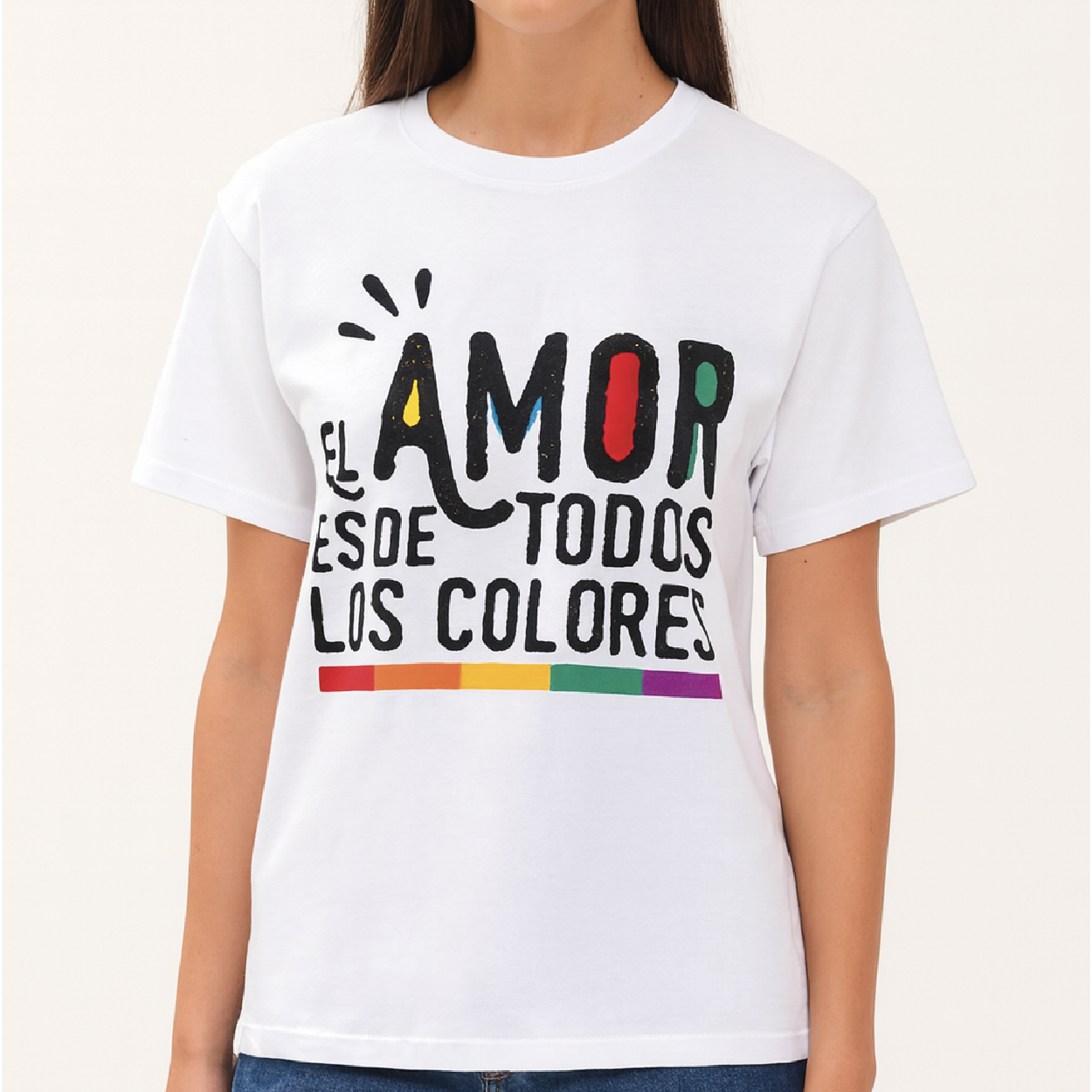 CAMISETA ES EL AMOR DE TODOS LOS COLORES BLANCO