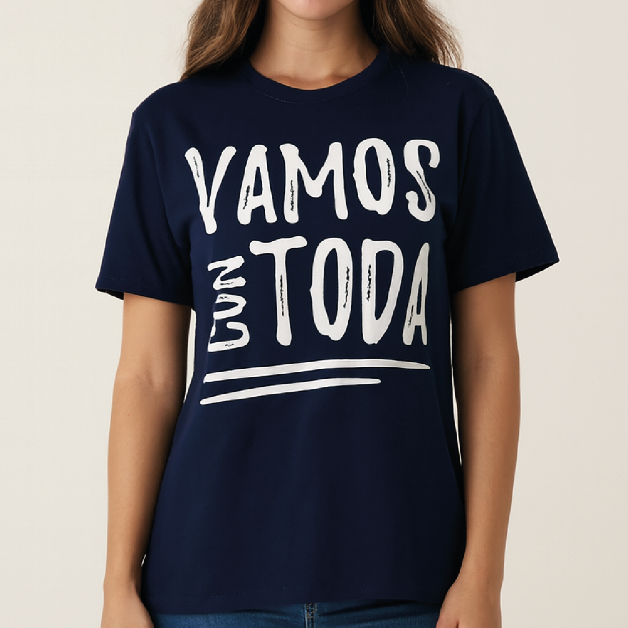 CAMISETA VAMOS CON TODA AZUL