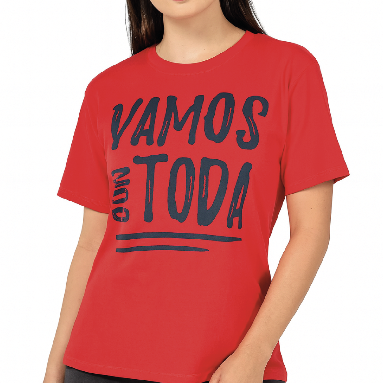 CAMISETA VAMOS CON TODA ROJO